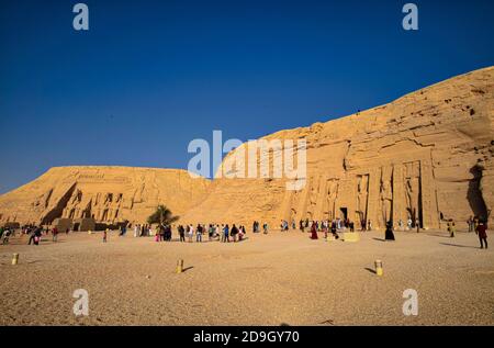 Abu Simbel today is no longer in the same location as it was in ancient times. “Following the decision to build a new High Dam at Aswan in the early 1 Stock Photo