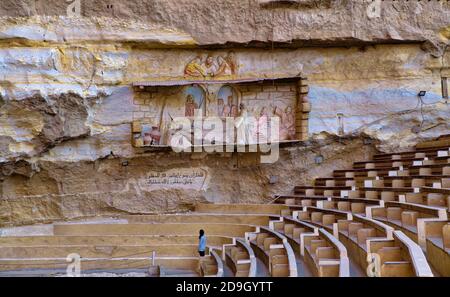 The local Coptic Church in Mokattam Village was established in 1975. After the establishment of the church, the Zabbaleen felt more secure in their lo Stock Photo