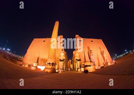 Luxor Temple, or The Temple of Luxor, is among the most beautiful temples throughout Egypt. During the New Kingdom, it was known in as Ipt-Rsyt, or th Stock Photo