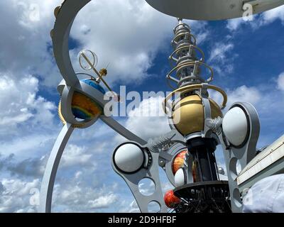 Orlando,FL/USA-7/25/20:The view from the Tomorrowland Astro Orbitor ride in Magic Kingdom in Disney World Orlando, Florida. Stock Photo