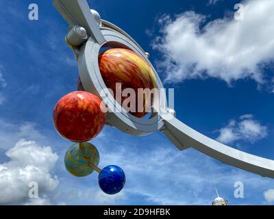 Orlando,FL/USA-7/25/20:The view from the Tomorrowland Astro Orbitor ride in Magic Kingdom in Disney World Orlando, Florida. Stock Photo