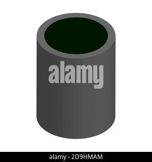 Isometric street trash can made of concrete isolated on white. The waste bin. Vector EPS10. Stock Vector