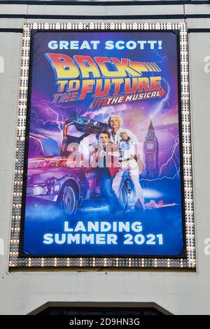 London, UK. 05th Nov, 2020. Back to the Future musical landing at the Adelphi Theatre in London in the Summer of 2021. Credit: SOPA Images Limited/Alamy Live News Stock Photo