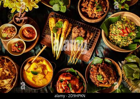Balinese Rijsttafel. Elaborate Indonesian Meal Serving Traditional ...