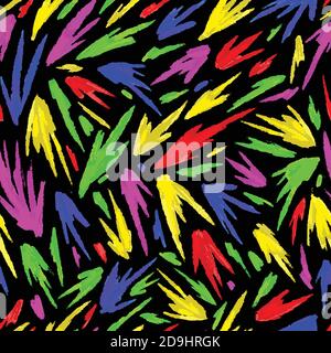 Colorful abstract brush strokes seamless pattern. Vector illustration pattern for surface, t shirt design, print, poster, icon, web, graphic designs. Stock Vector