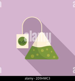 Tea pyramide icon, flat style Stock Vector