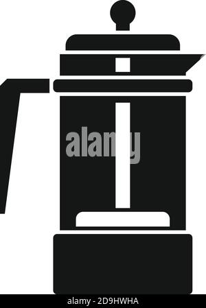 Tea press pot icon, simple style Stock Vector
