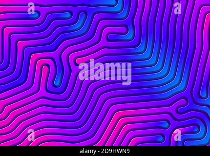 Abstract background with optical illusion generative pattern and vibrant fluid psychedelic colors Stock Vector