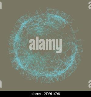 The Sphere Consisting of Points. Global Digital Connections. 3D Grid Design. Technology Style. Networks. Stock Vector