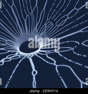 Space vortex. Black hole made from Flying Particles. Abstract Background. 3D Vector Illustration. Stock Vector