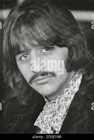 Portrait of Rigo Starr as given to members of The Beatles fan club and inserts in the white album. Stock Photo