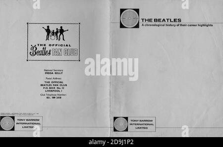 Booklet given to members of The Beatles fan club. Stock Photo