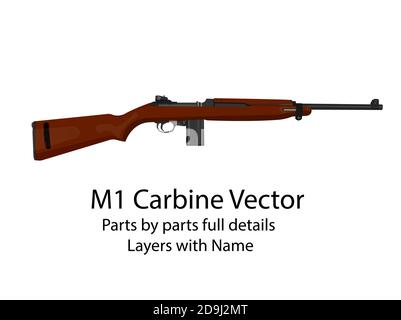 American WW2 carbine gun | WW2 Rifles Stock Vector