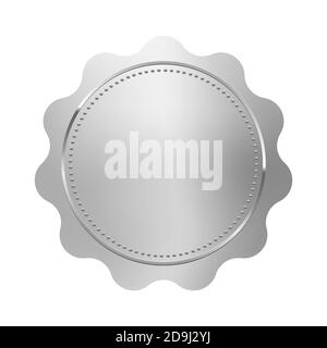 Silver stamp isolated on white background. Luxury seal. Vector design element. Stock Vector