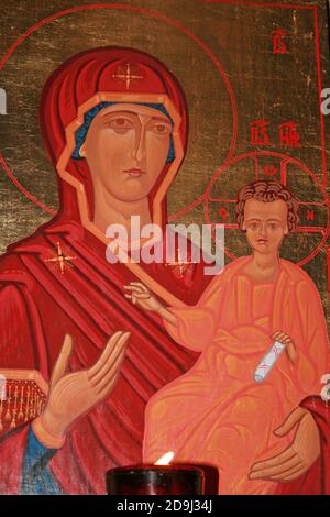 'Madonna and Child' In The Chapel Of The Holy Spirit In Liverpool's Anglican Cathedral, Merseyside, UK Stock Photo