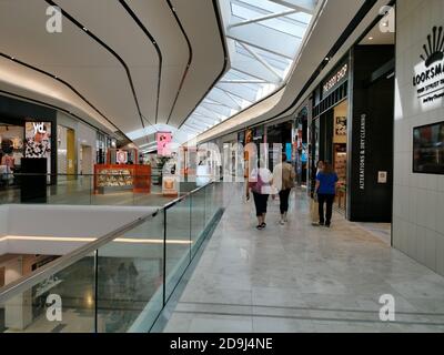 AUCKLAND, NEW ZEALAND - Nov 03, 2020: View of new gallery with transparent roof in Sylvia Park Shopping Centre mall Stock Photo