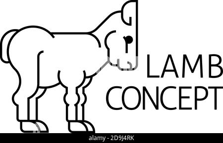 Lamb Sign Label Icon Concept Stock Vector