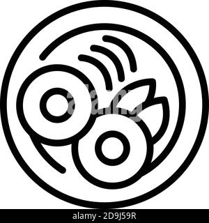 Restaurant food plate icon. Outline restaurant food plate vector icon for web design isolated on white background Stock Vector