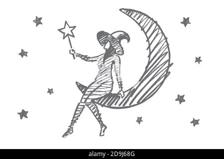 Cartoon Girl Dreams On Moon In Starry Sky Vector, Car Drawing, Cartoon  Drawing, Star Drawing PNG and Vector with Transparent Background for Free  Download