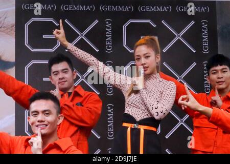 Taiwanese singer and actress Emma Wu or Gui Gui performs on the stage