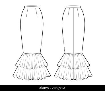 Fishtail shop skirt sketch