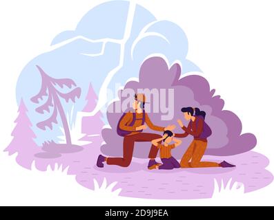 Wildfire 2D vector web banner, poster Stock Vector