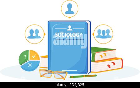 Sociology flat concept vector illustration Stock Vector
