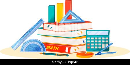 Maths flat concept vector illustration Stock Vector