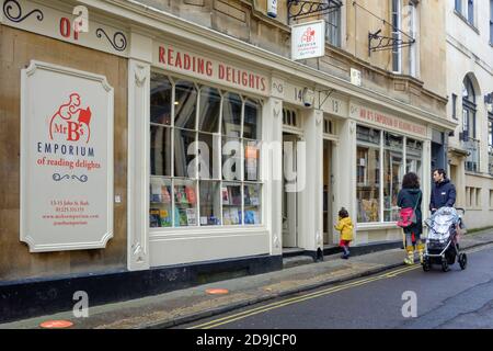 Mr B's Emporium Bookshop on King Street Bath. A popular independent bookshop. Stock Photo