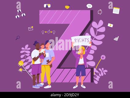 Generation Z culture flat concept vector illustration Stock Vector