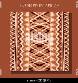 African background, flyer with tribal traditional pattern. Stock Vector
