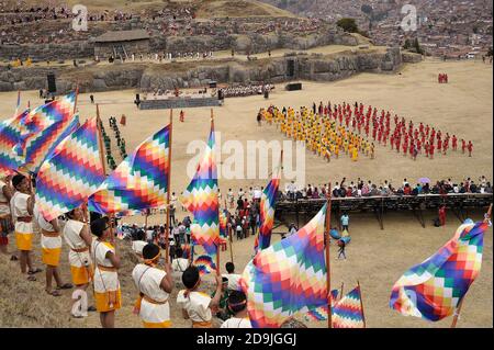 Warachikuy festival, Sacsayhuaman, Cuzco Stock Photo