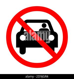 No car sign with only one person Stock Photo