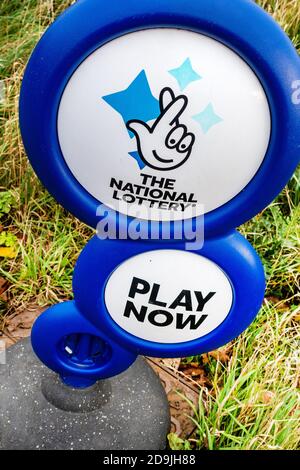 three circle UK national lottery sign Stock Photo