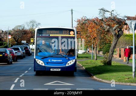 A Stagecoach X18 bus service, Warwick, UK Stock Photo