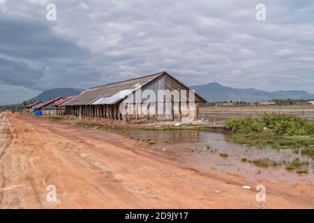 Krong Kampot Salt Fields in Cambodia Asia Stock Photo