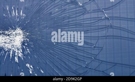 Broken glass - white lines on black background, design element. touch screen smartphone with broken screen Stock Photo
