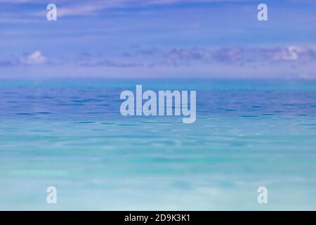 Perfect sky and water of Indian ocean. Tropical seascape, blue sky, dream nature environment. Peaceful, tranquil blue sea Stock Photo