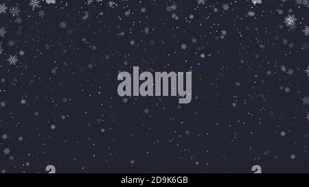 a lot of snowflakes on dark background Stock Vector