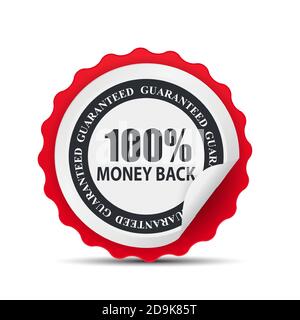 100 Money Back Label Template Sign. Vector Illustration Stock Vector