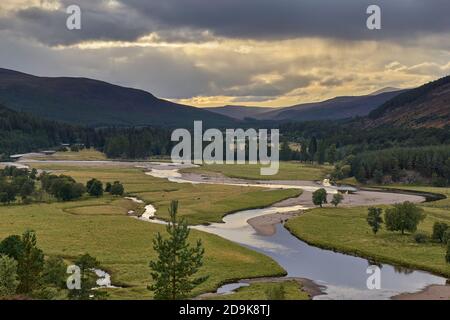 The River Dee on the Mar Lodge Estate, near Braemar, Aberdeenshire, Scotland.  In the Cairngorms National Park. Stock Photo