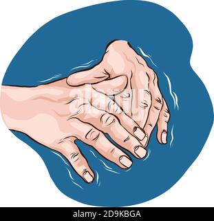 Shivering in the hands of the symptoms of various mental disorders, panic, fear, parkenson's disease. flat vector illustration isolated on white backg Stock Vector