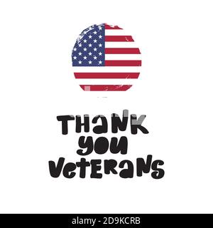 Thank You Veterans Creative illustration, poster or banner  Stock Vector