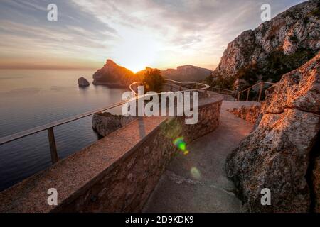 Mirador Es Colomer at Cap Formentor, Serra de Tramuntana, Mallorca, Balearic Islands, Spain Stock Photo