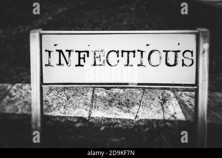 Infectious on a road sign Stock Photo