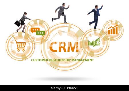 CRM custromer relationship management concept with the businessman Stock Photo