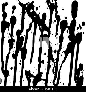 Black stains caused by falling liquid or paint on white background Stock Vector