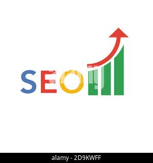 Growth graphic analytics business graph seo marketing logo. Stock Vector