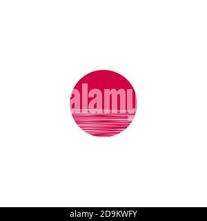Sunset and sunrise landscape trave logo design. Stock Vector