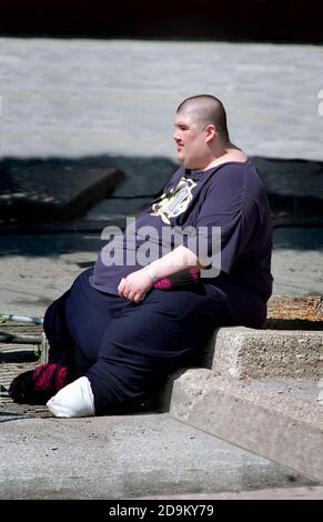 Fat overweighy obese male Stock Photo